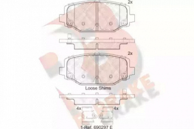 R BRAKE rb2053 -  Комплект тормозных колодок, дисковый тормоз